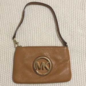 Michael Kors wristlet in camel